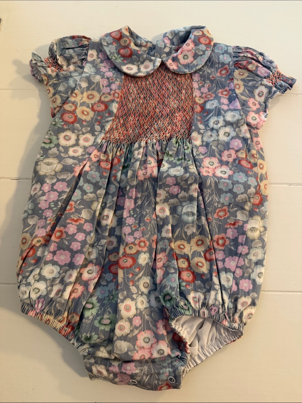 dondolo Floral Baby Dress - Blue, White, Pink